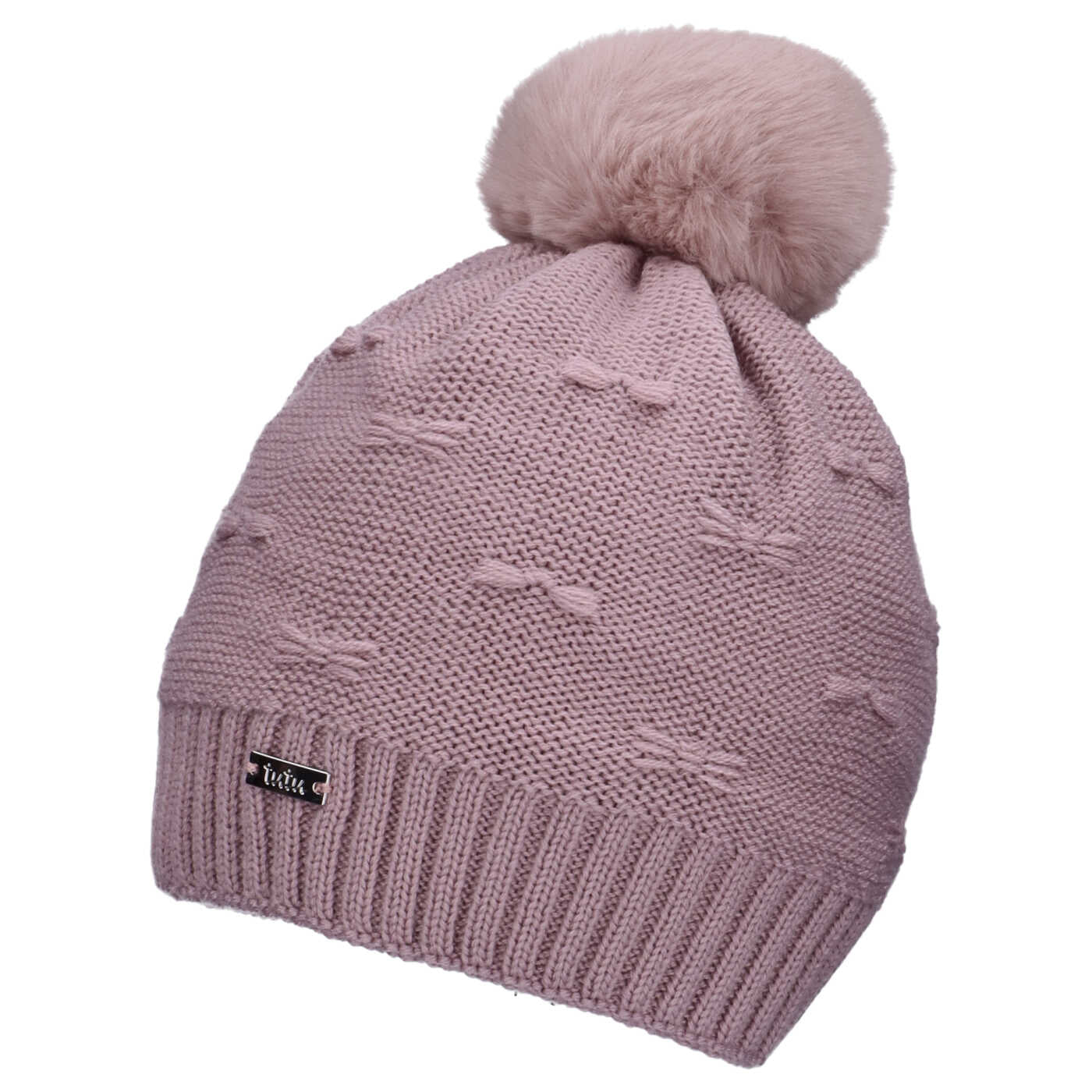 Merino wool hat with pompom