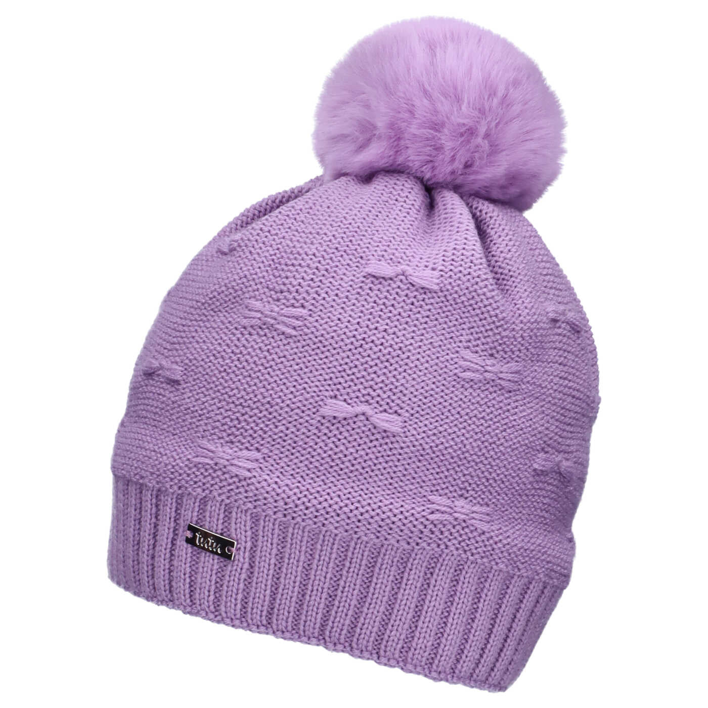 Merino wool hat with pompom